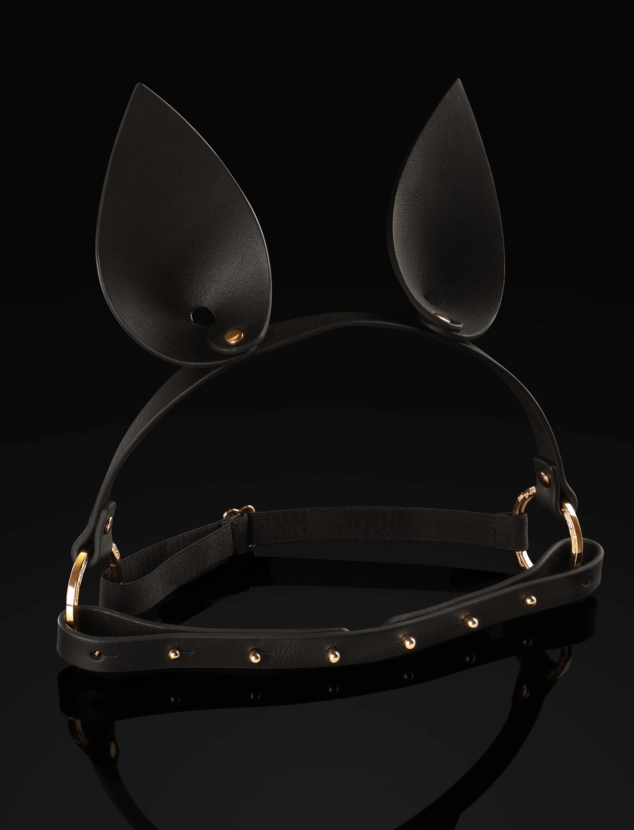 Pony Play Headpiece with Leather Harness and Removable Bit