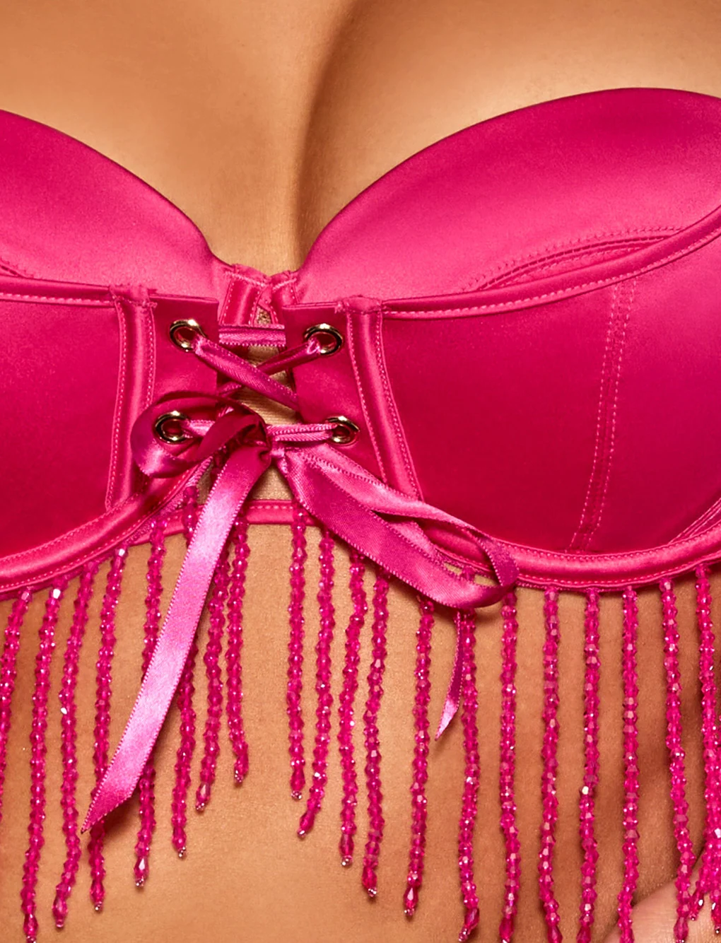 Miley Bra & Shorts Four-Piece Crystal Fringe Lingerie Set
