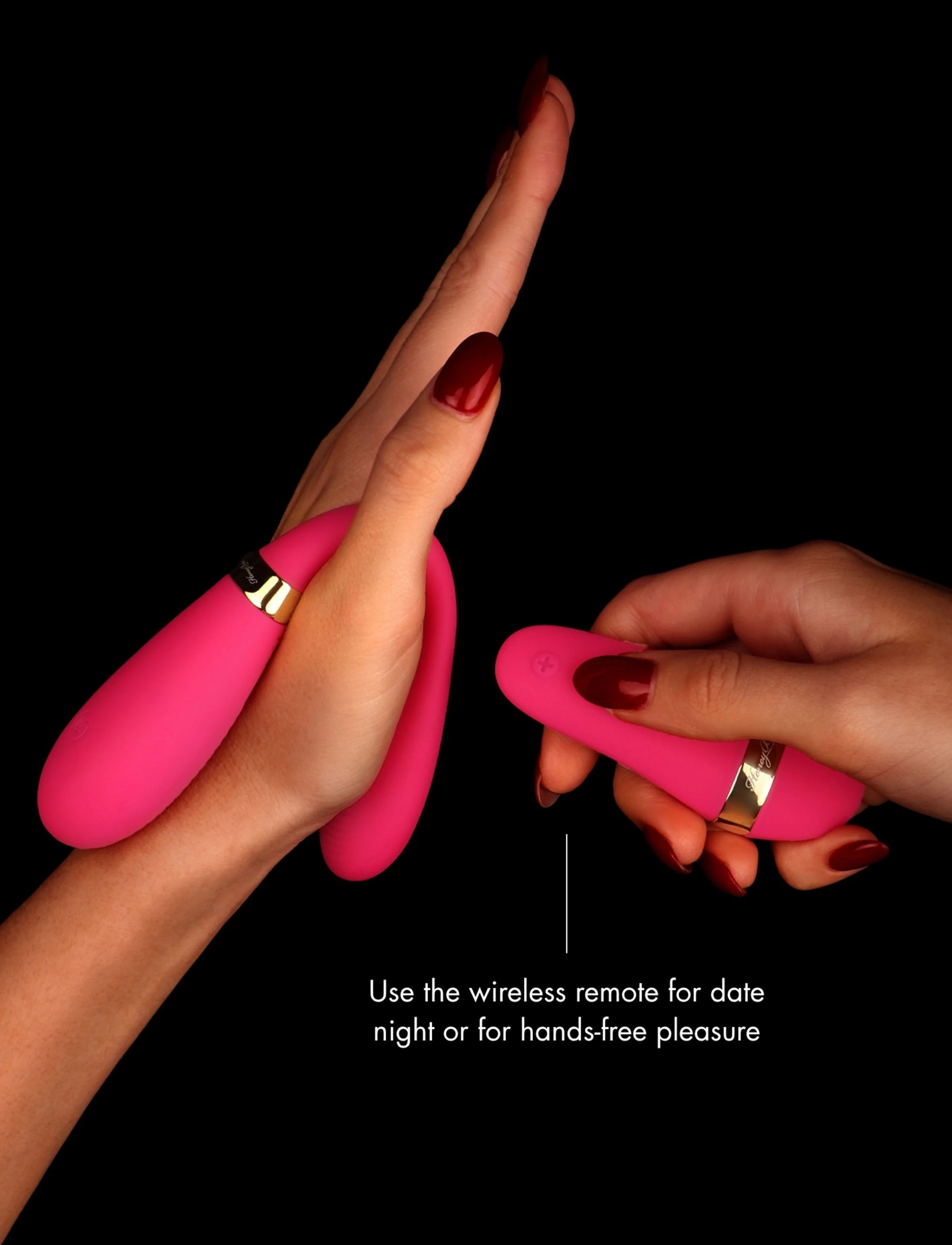 Gemini Hot Pink Remote Control Couples Vibrator by Honey Birdette