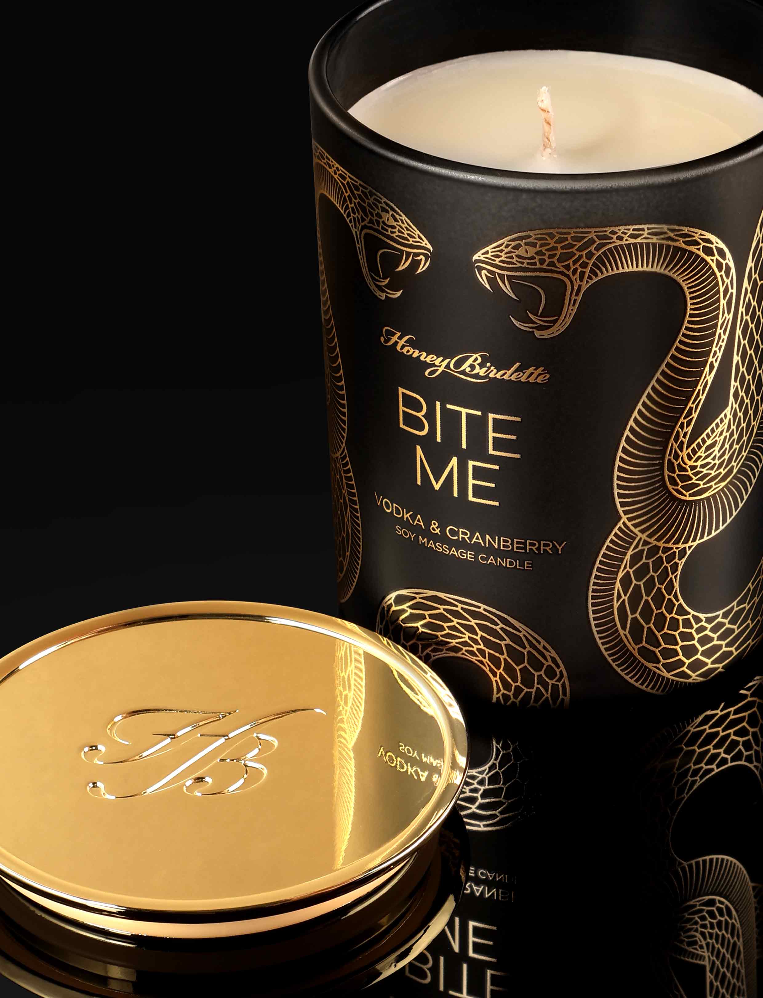 Bite Me Massage Candle with Cranberry and Vodka Scent