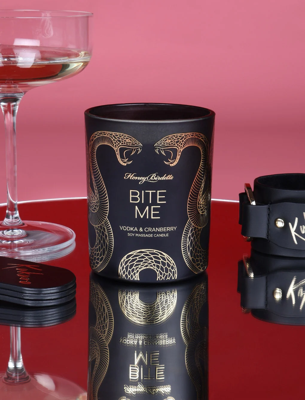 Bite Me Massage Candle with Cranberry and Vodka Scent