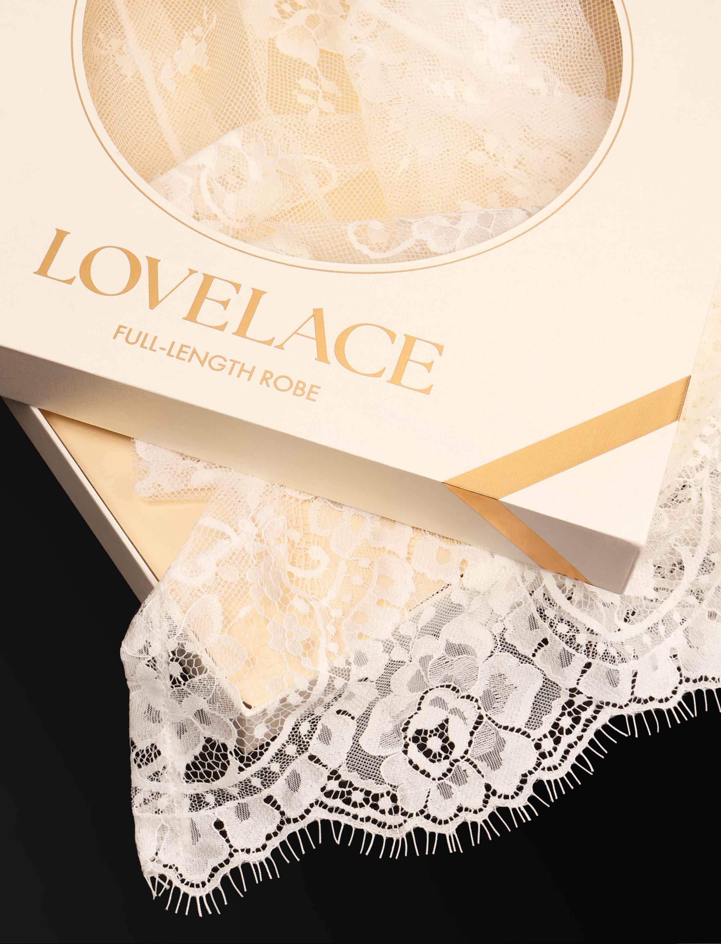 Ivory Love Lace Full Length Robe for Sleep and Seduction