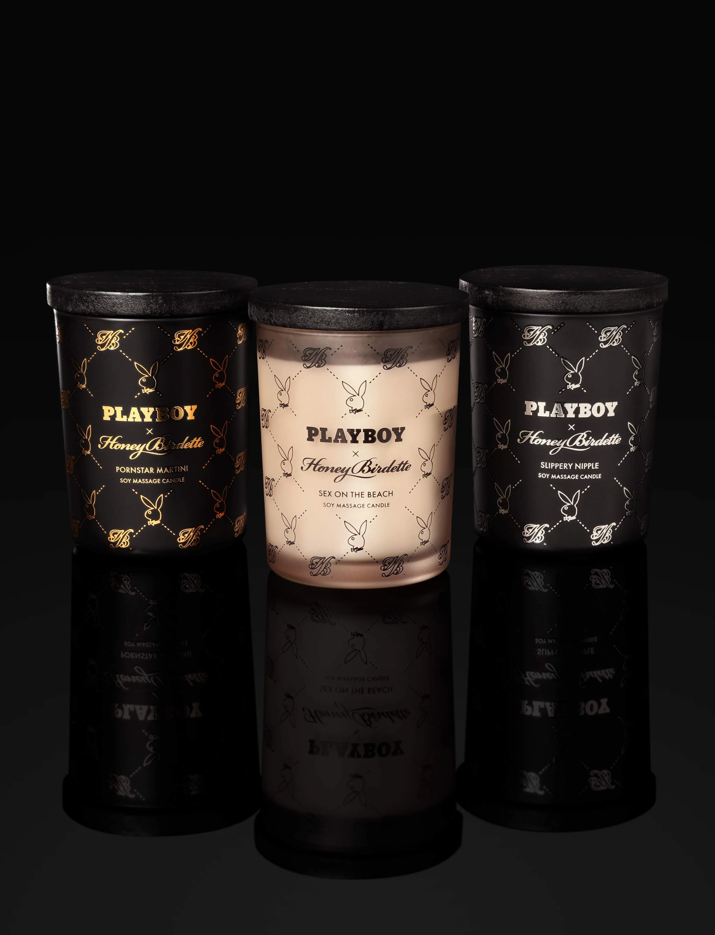 Playboy x Honey Birdette Triple Tease Mini Massage Candles Set