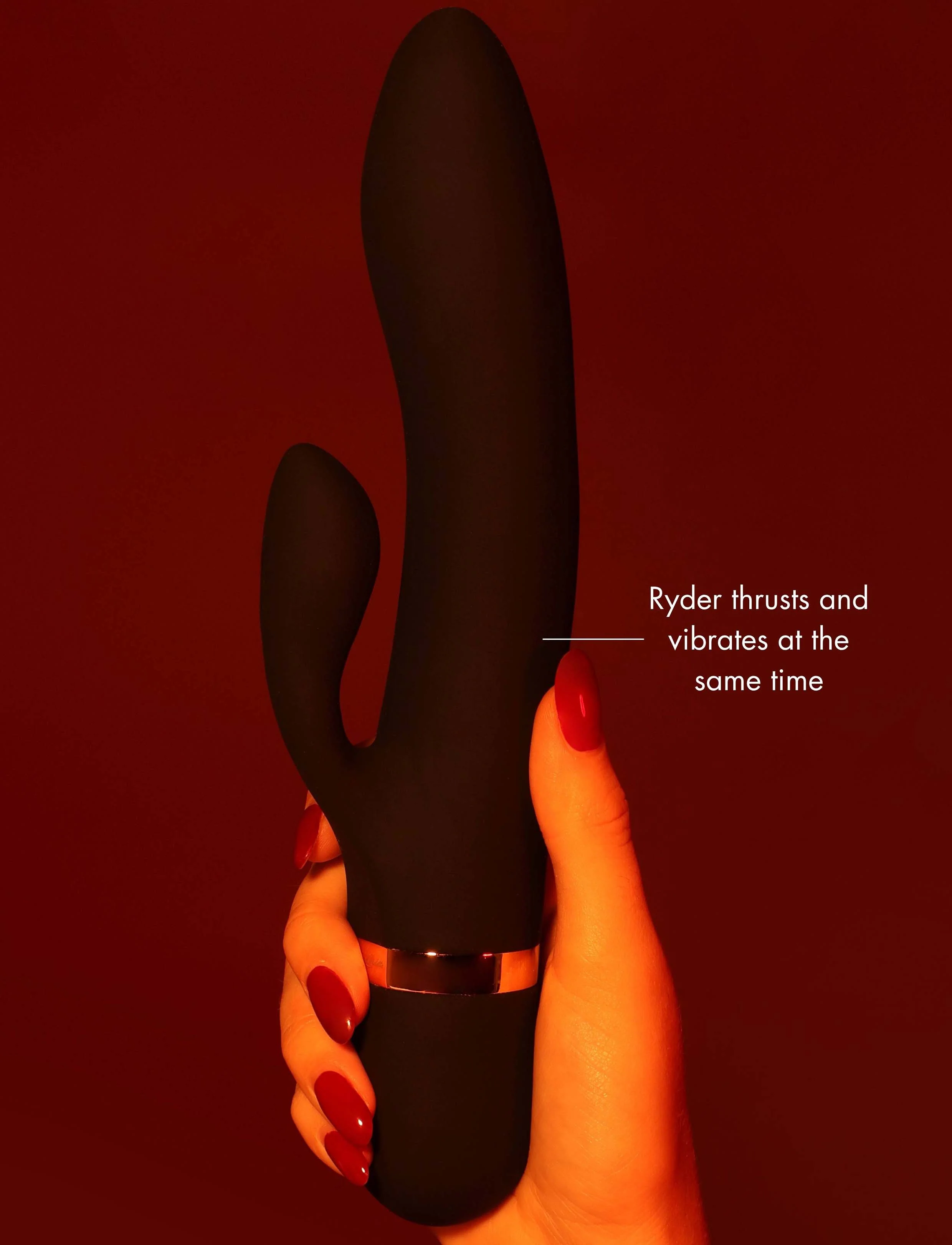 Ryder II 黑色推进式兔形振动器（全新外部挑逗器）