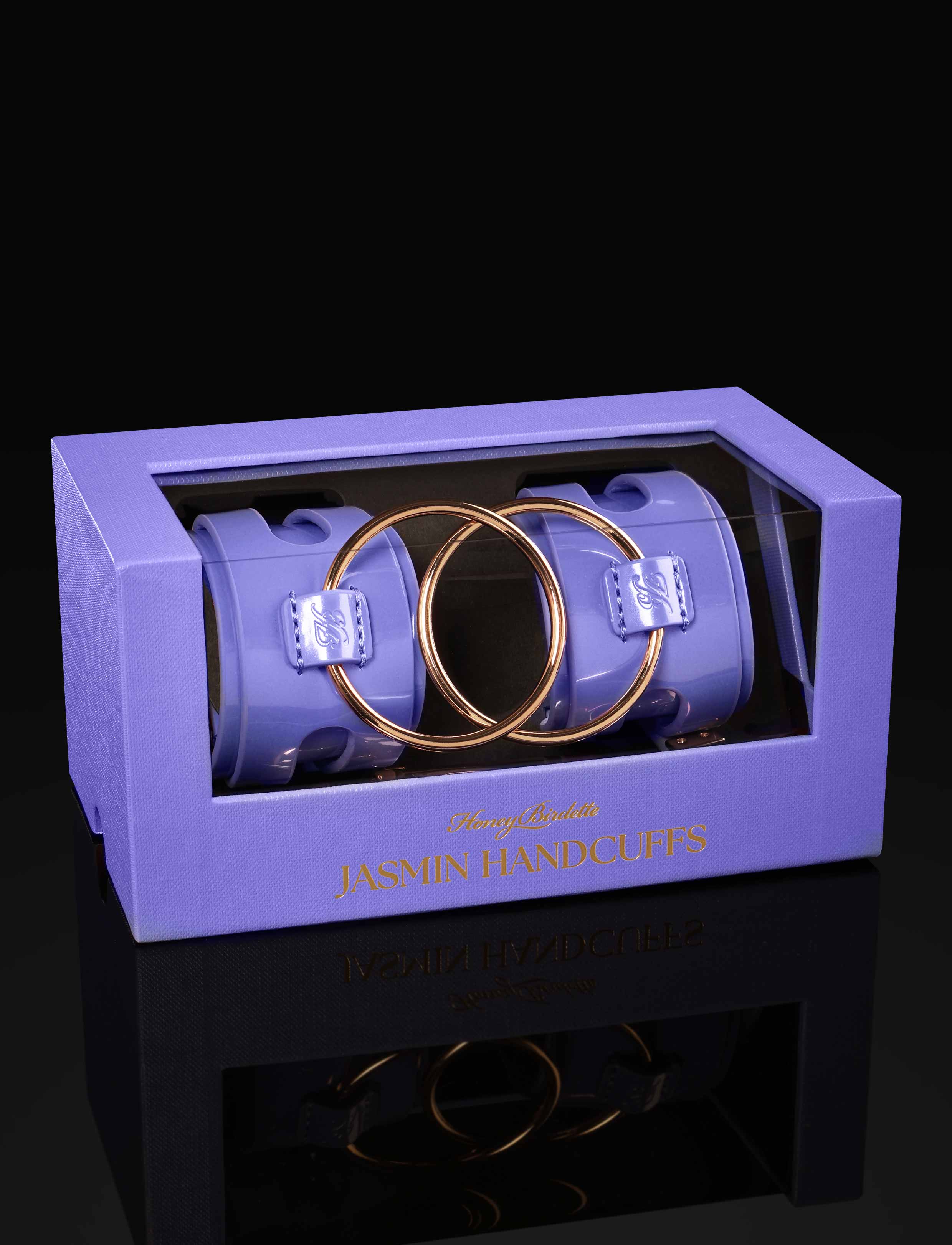 Jasmin Wisteria Wrist Cuffs in Glossy Vegan Leather
