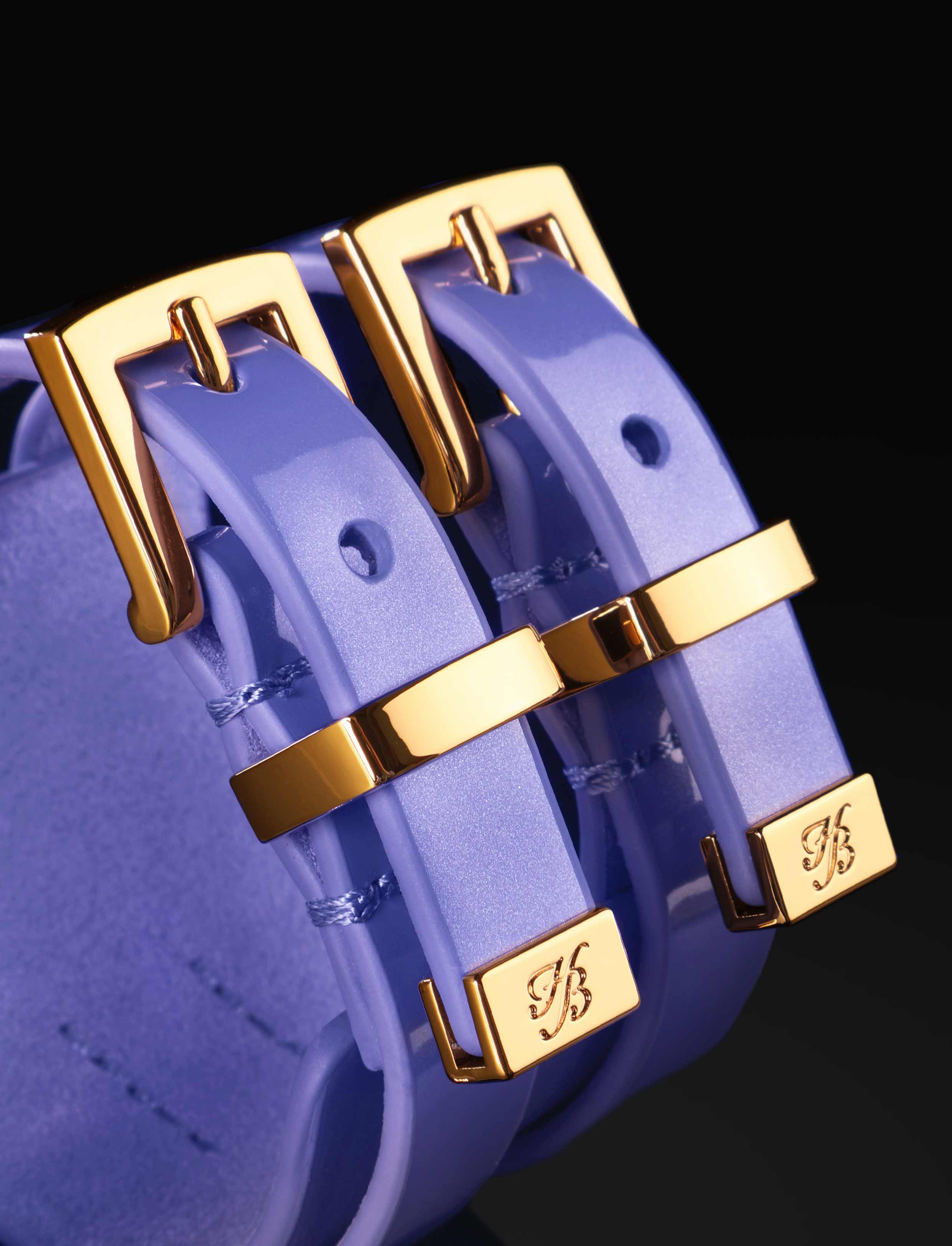 Jasmin Wisteria Wrist Cuffs in Glossy Vegan Leather