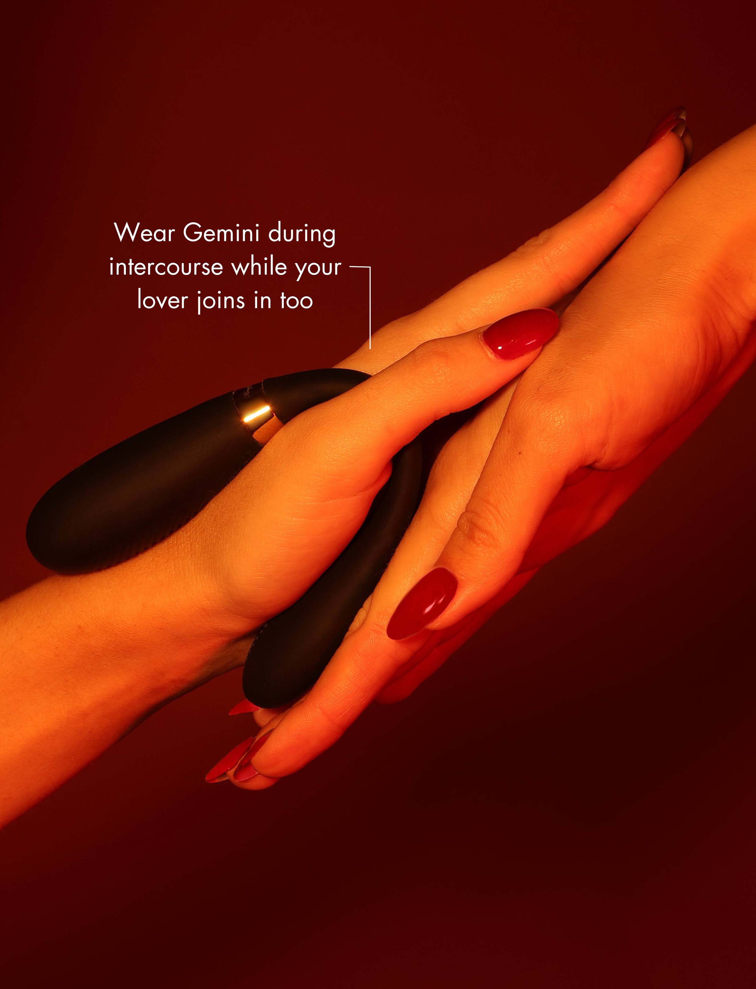 Gemini Black Couples Vibrator with Remote Control by Honey Birdette
