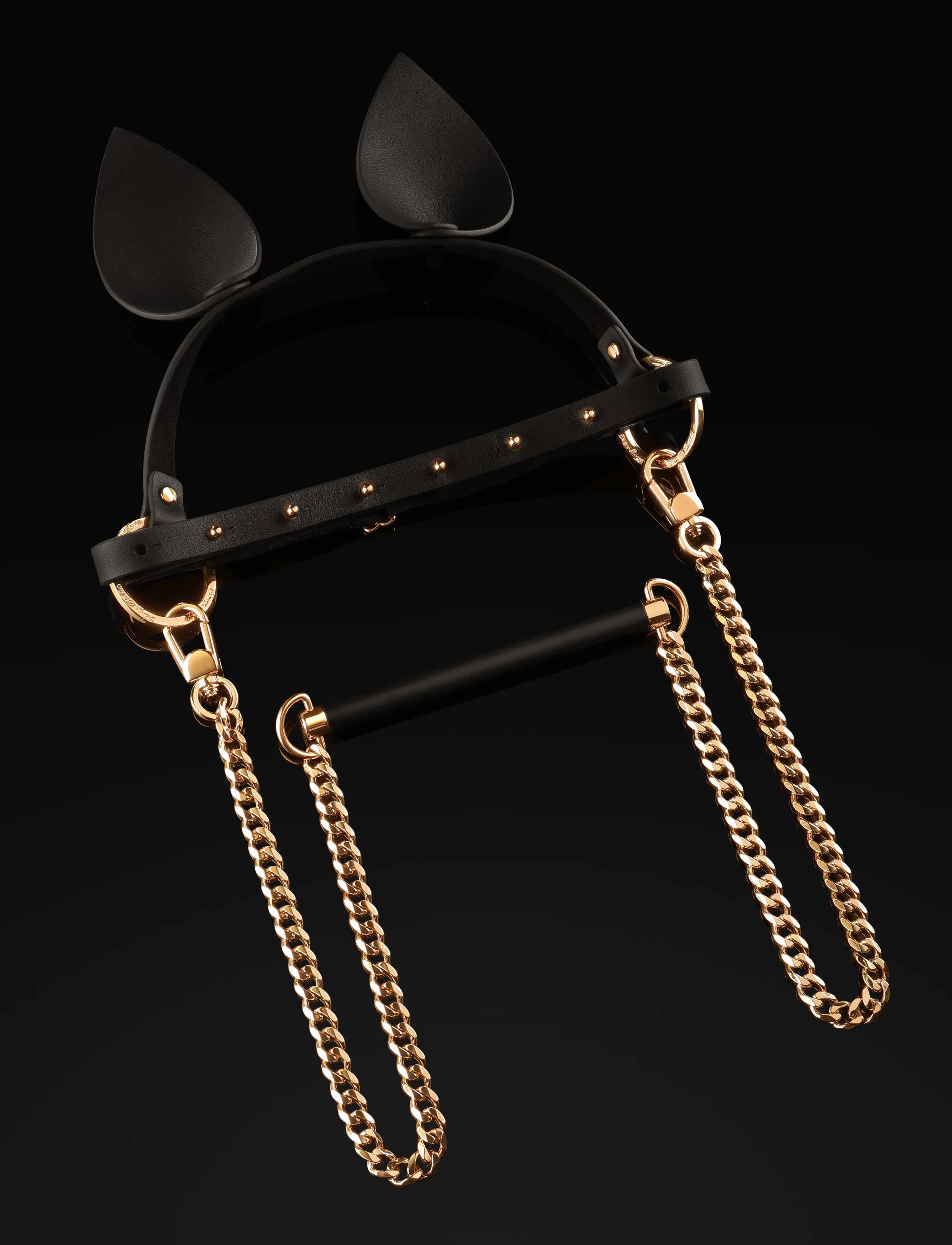 Pony Play Headpiece with Leather Harness and Removable Bit