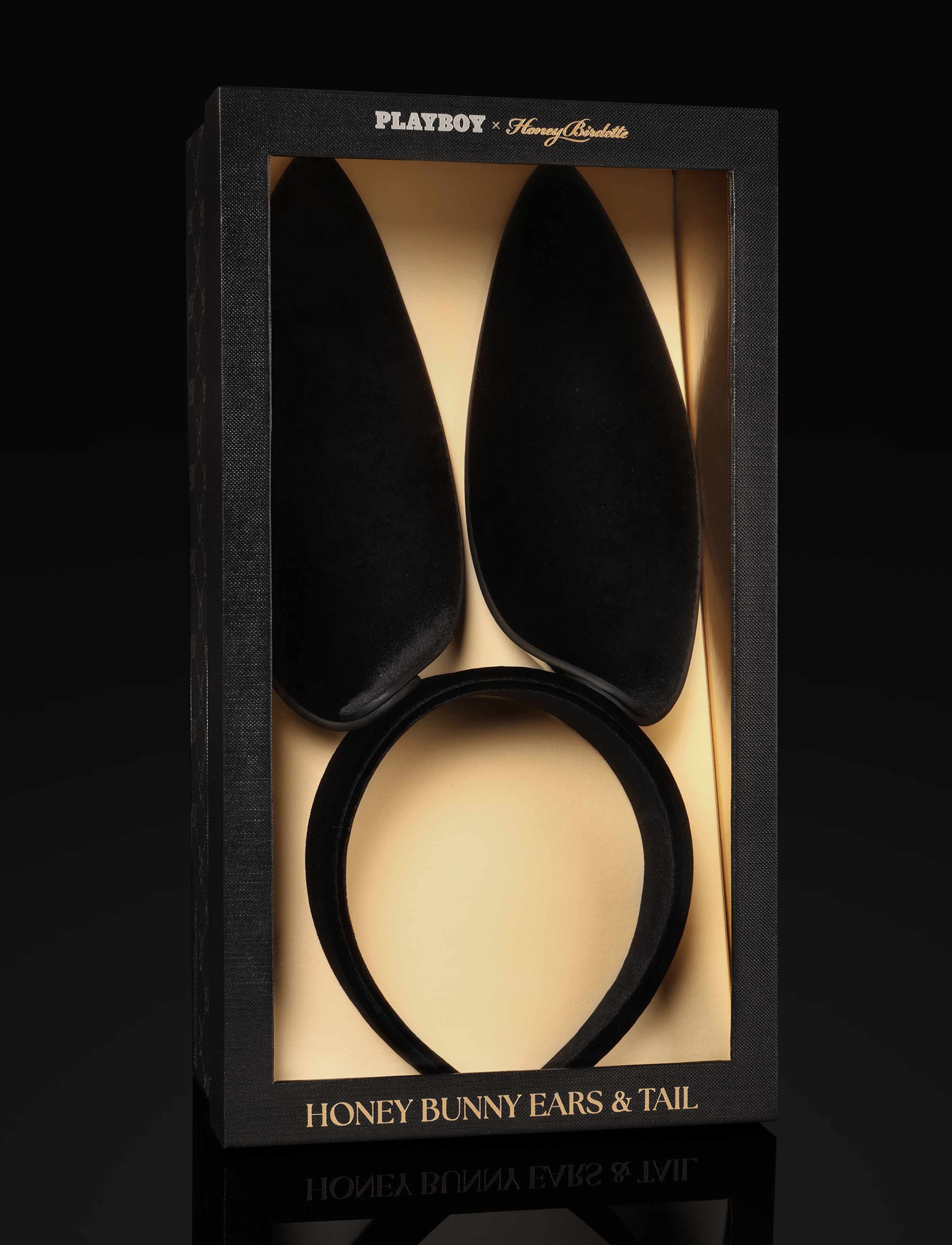 Playboy x Honey Birdette Black Velvet Bunny Ears & Tail Set