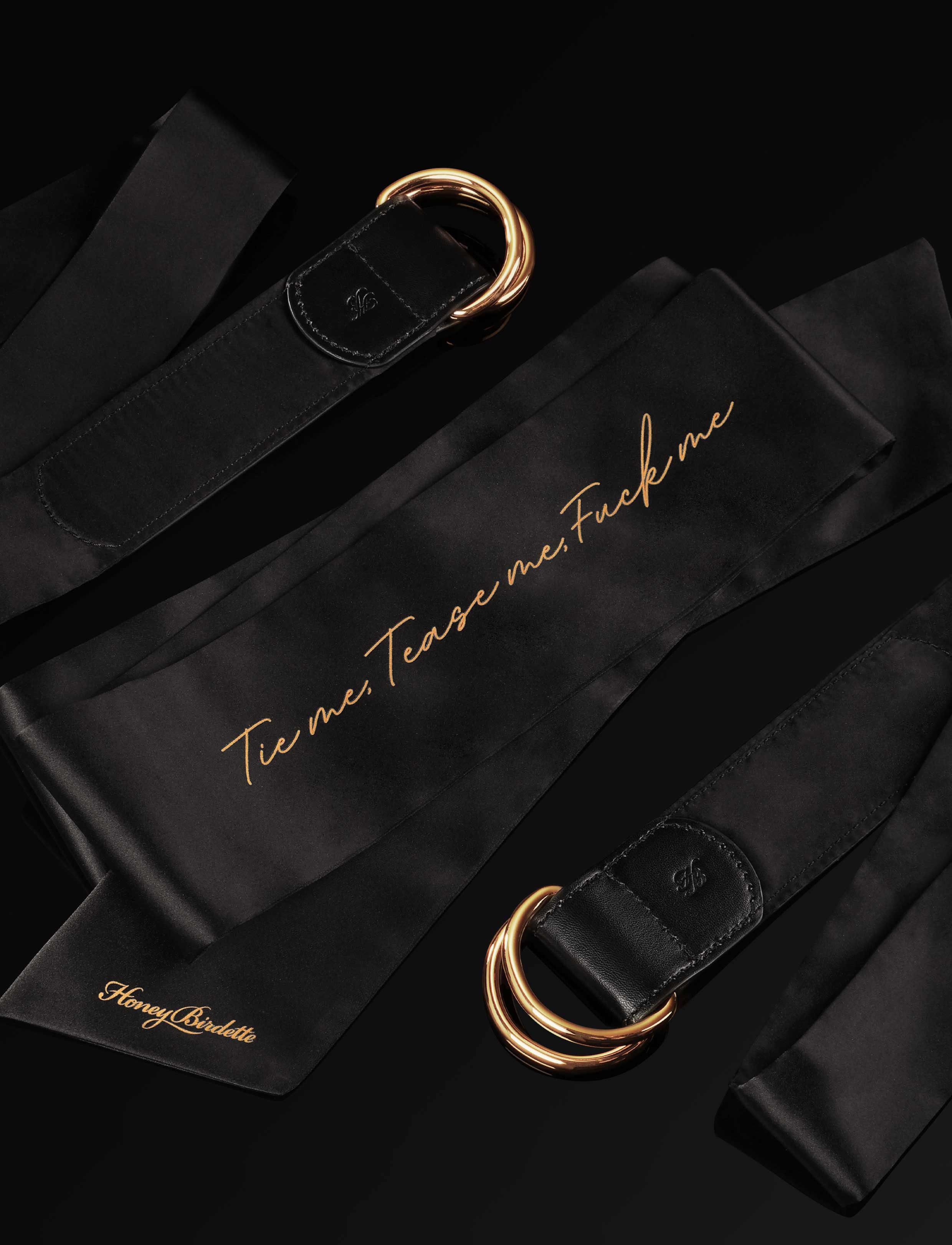 Signature Series Deluxe Black Satin Bondage Kit With Blindfold