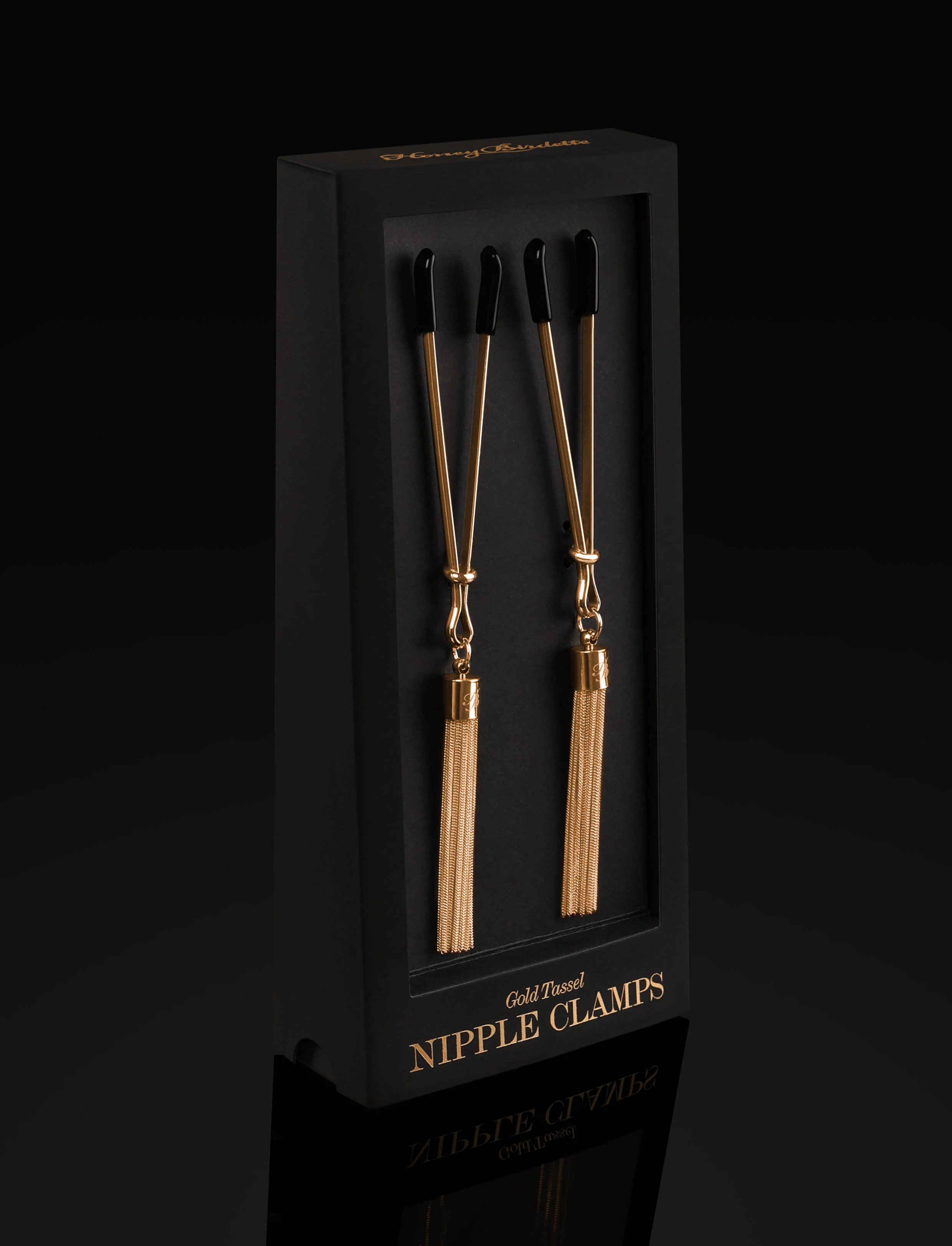 Gold Tassel Nipple Clamps with Adjustable Sliders