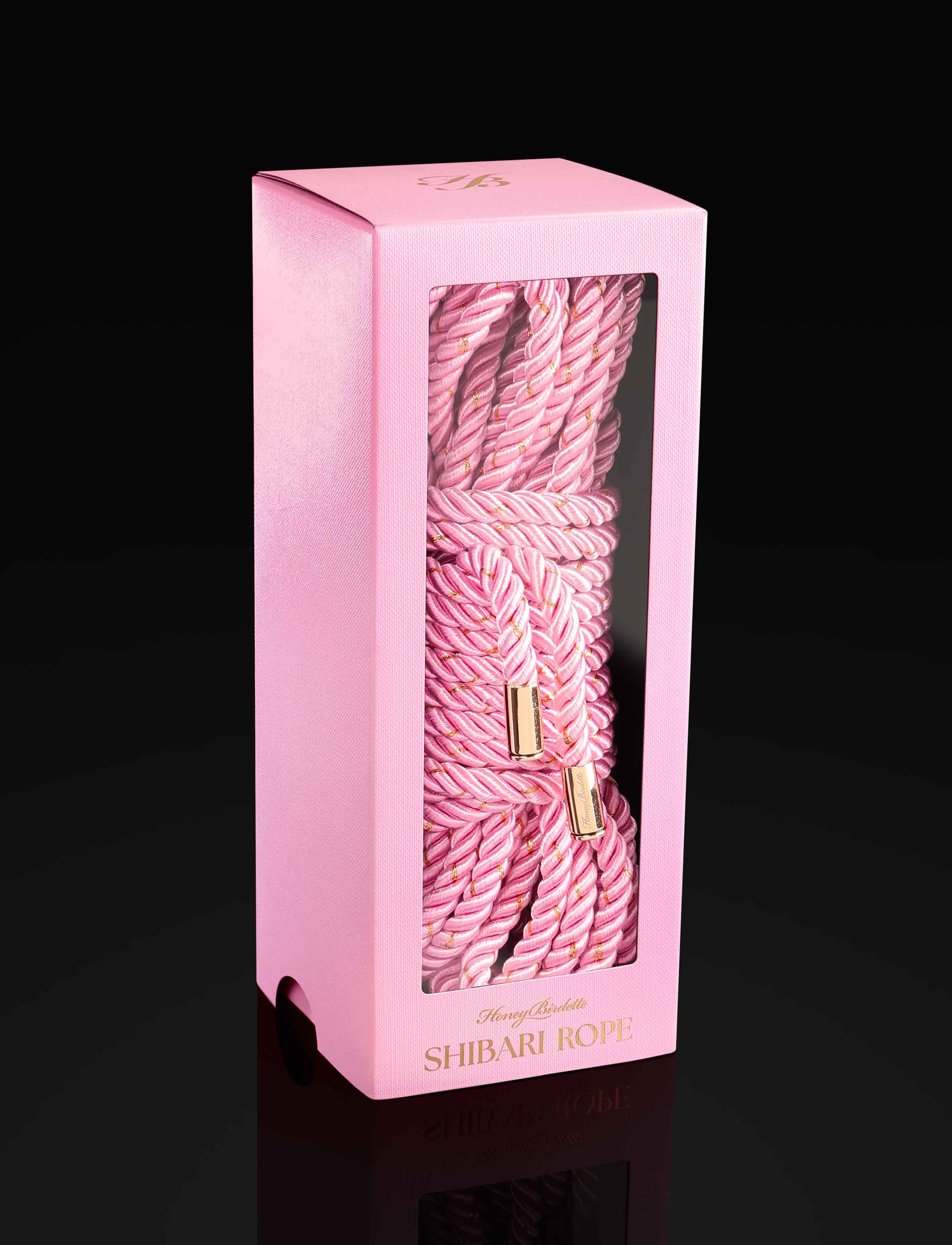 Shibari Pink Rope with Gold Lurex for Ties and Restraint