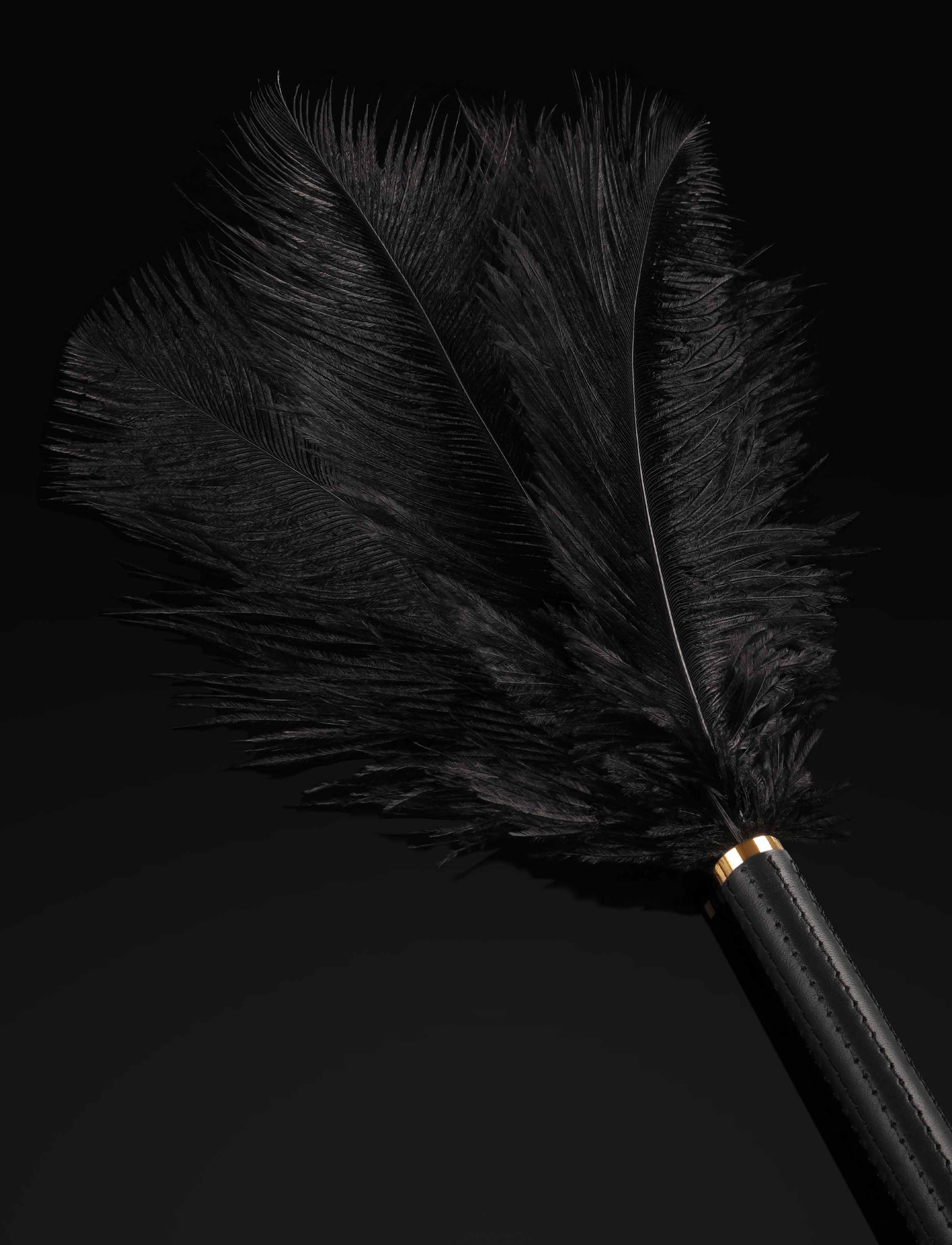 Signature Series Feather Tickler with Leather Handle and Gold Hardware
