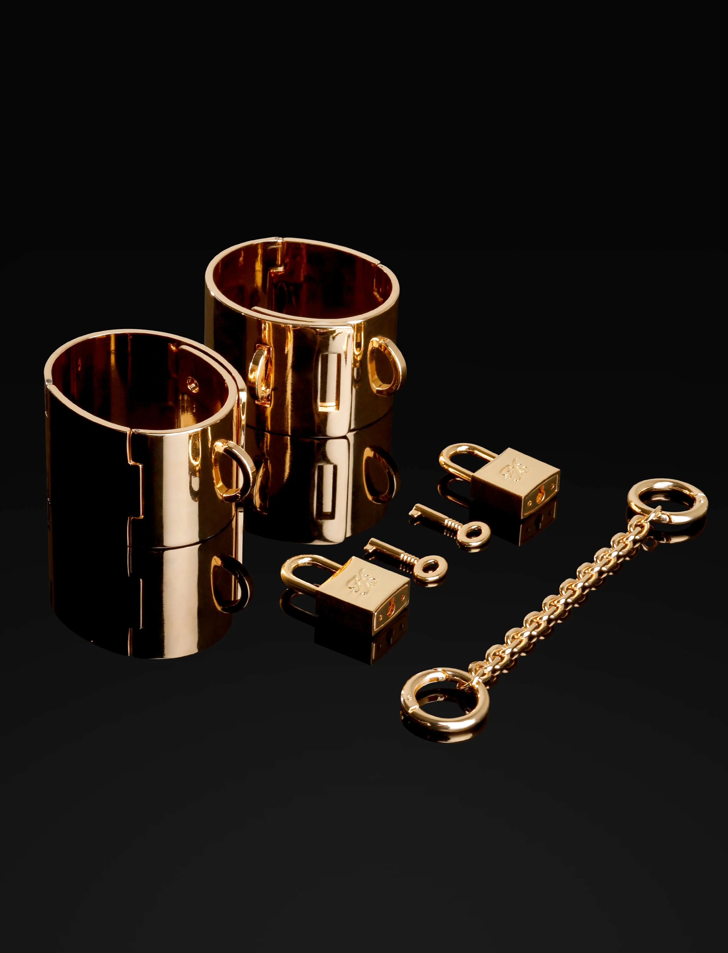 Chastity Gold 手铐束缚套装，含锁与钥匙