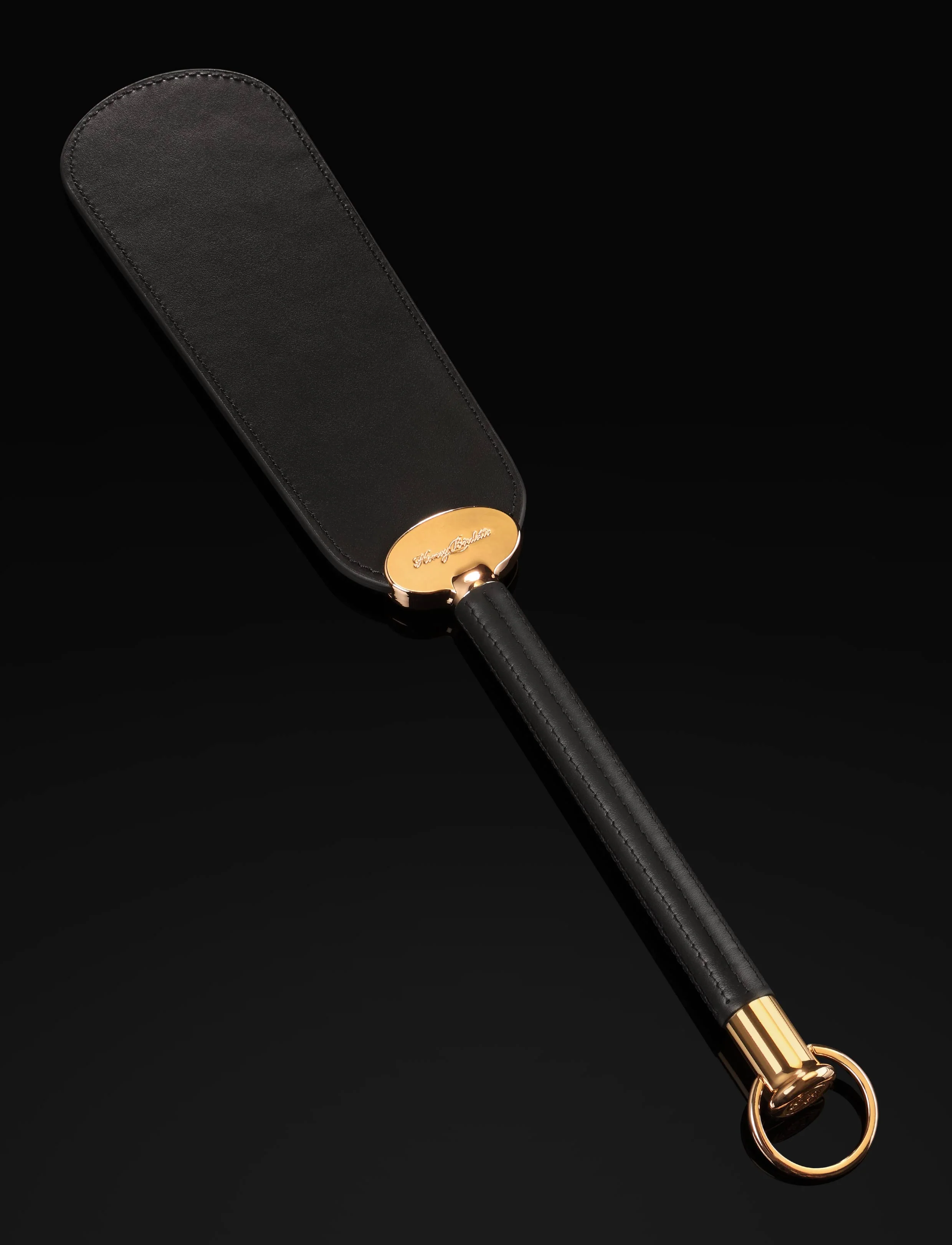 Signature Series Leather Spanking Paddle with Weighted Handle