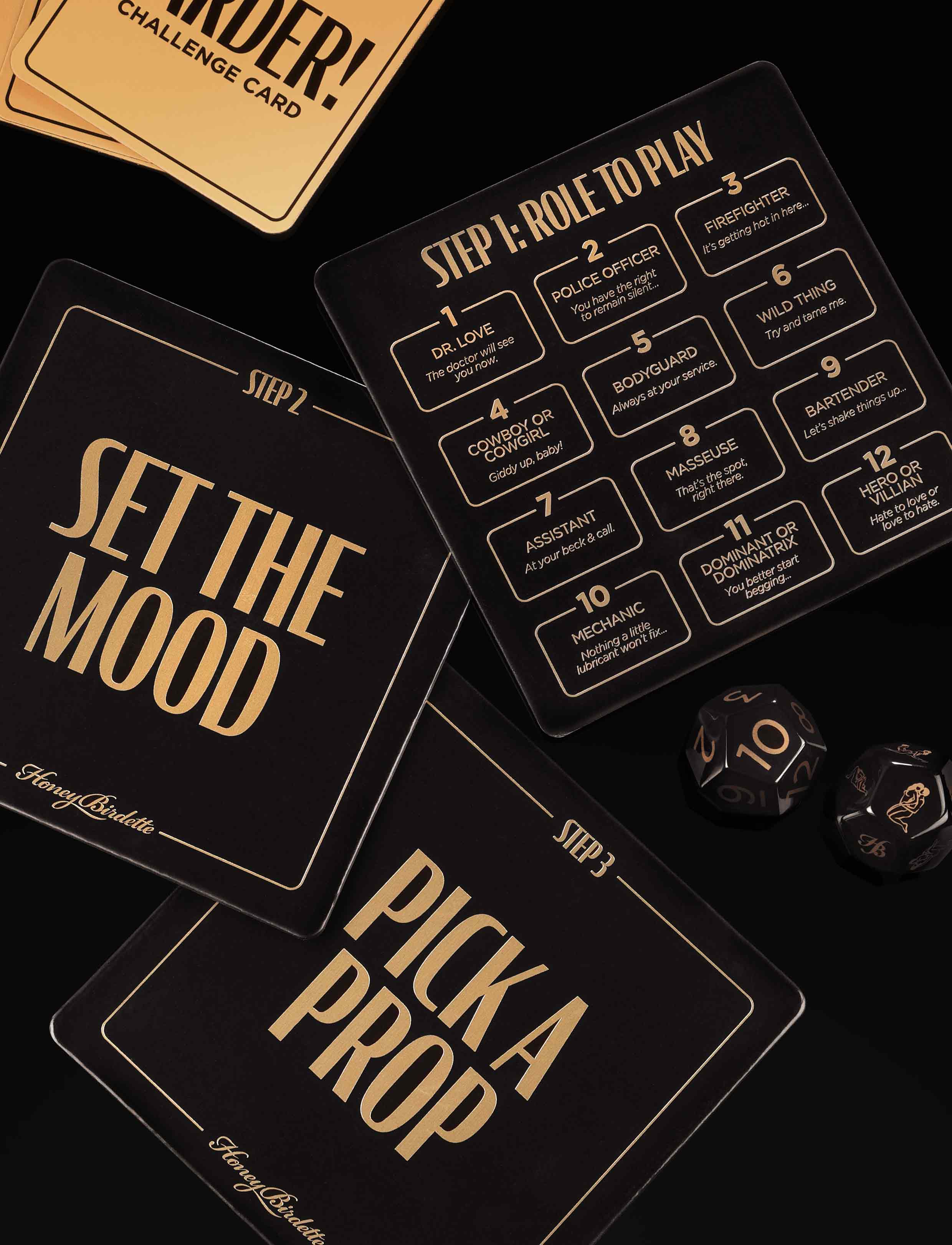 Roll Play Couples Dice Game with Challenge Cards