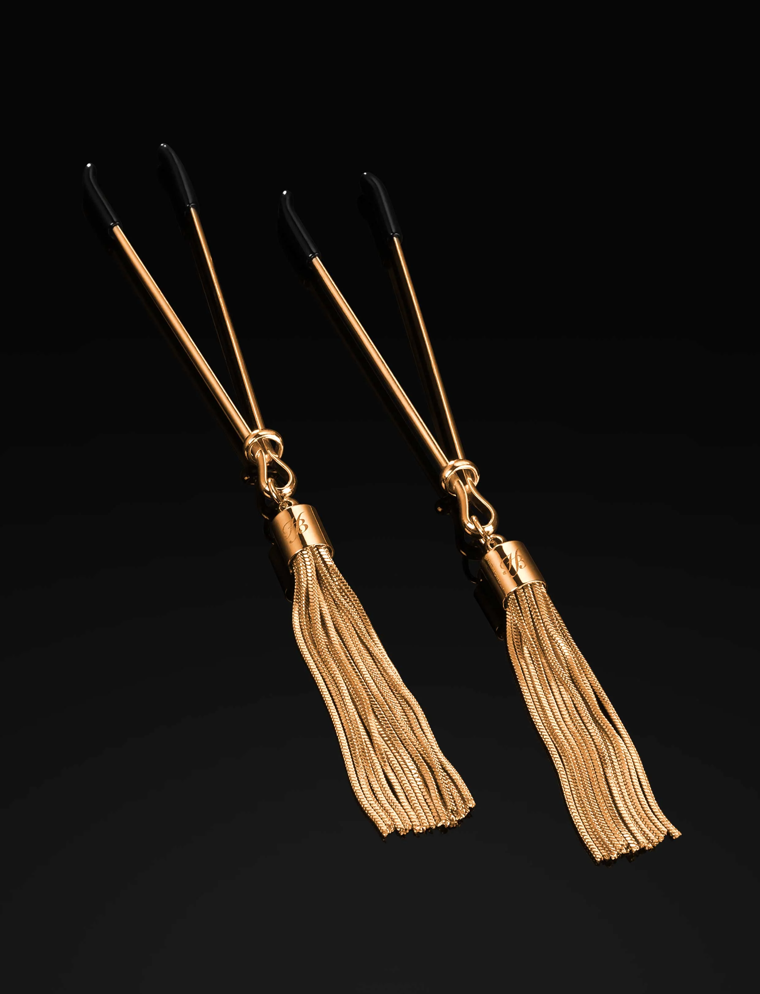 Gold Tassel Nipple Clamps with Adjustable Sliders