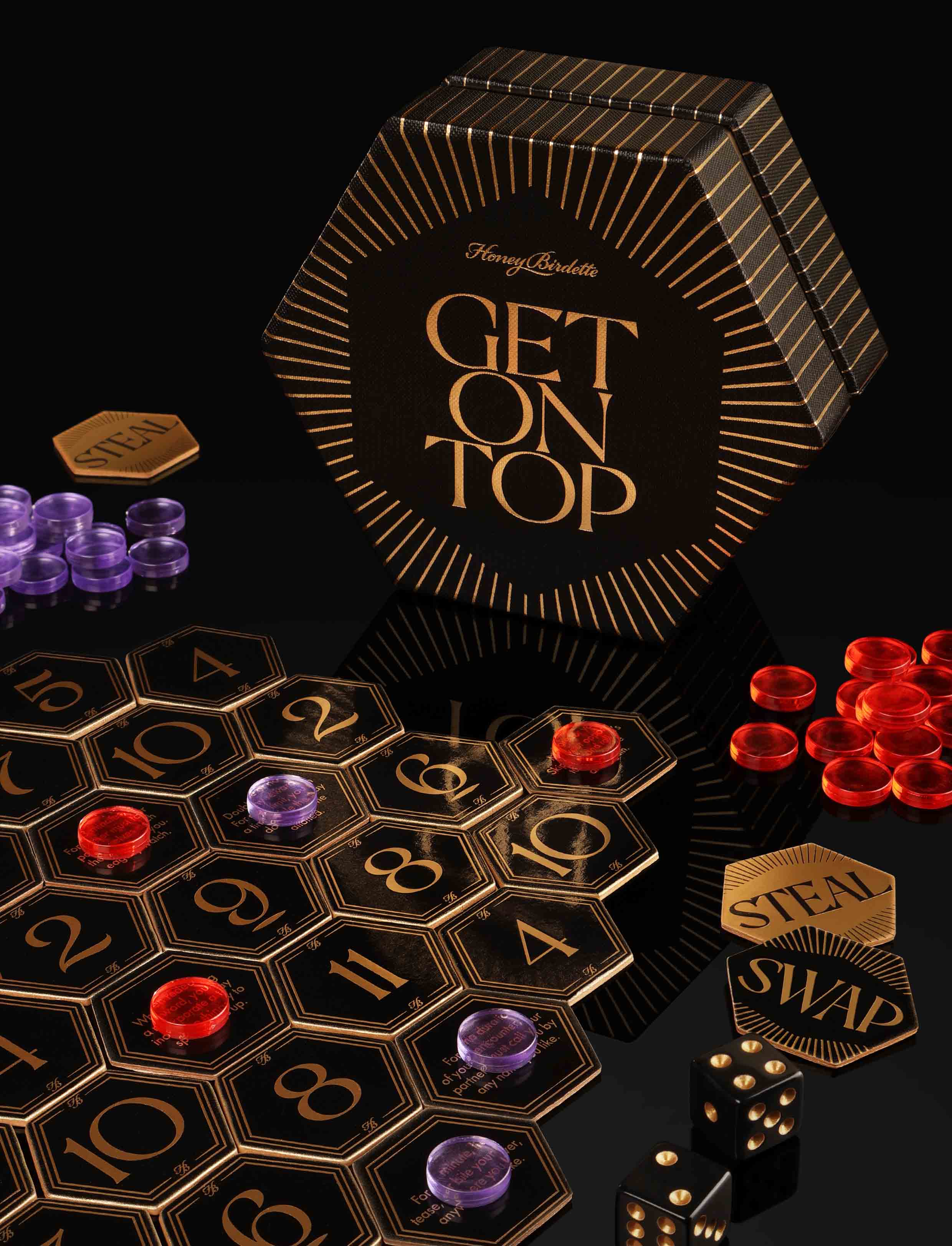 Get On Top Couples Foreplay Dice and Token Game