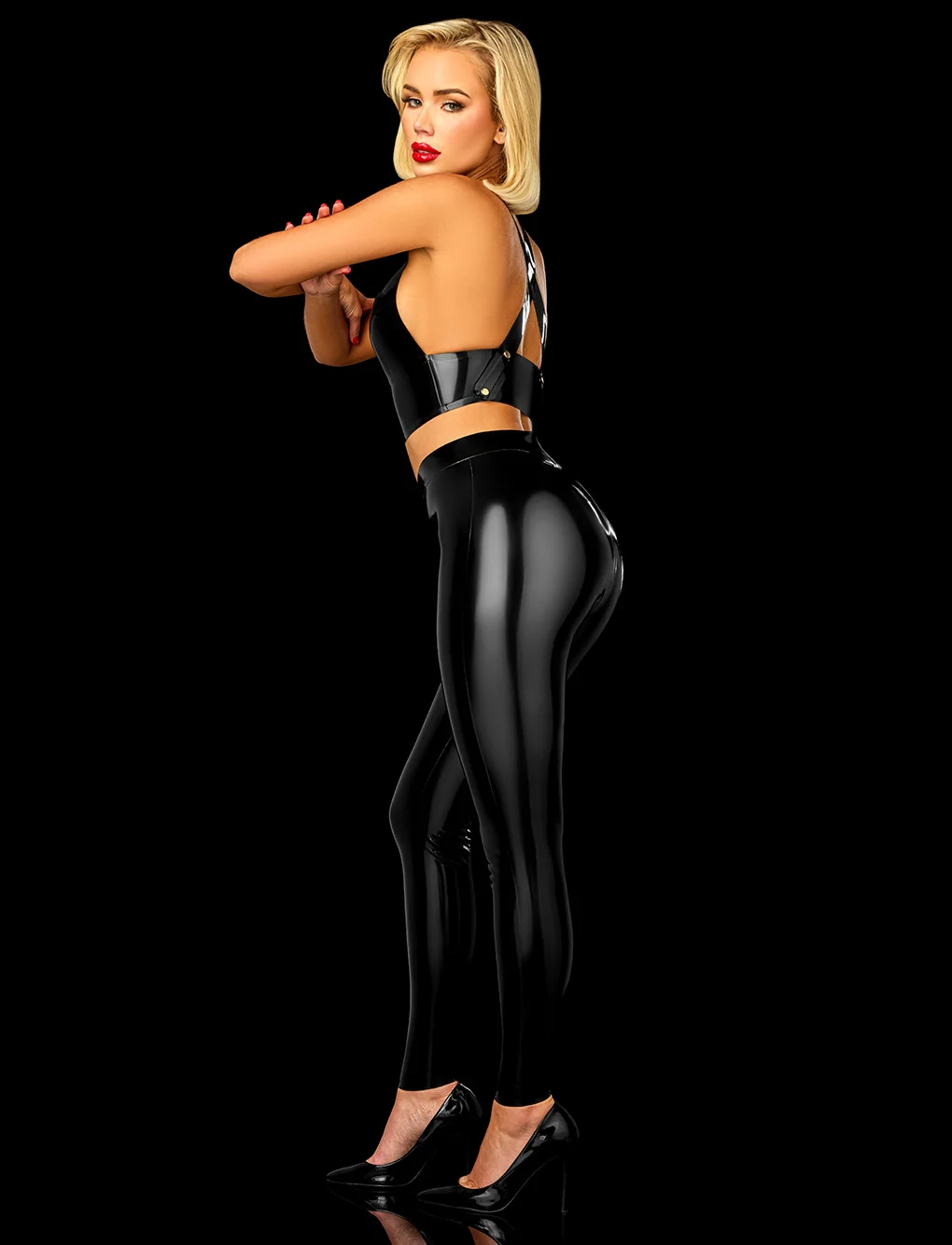 Latex 2.0 Black Leggings in Heavy GSM Latex