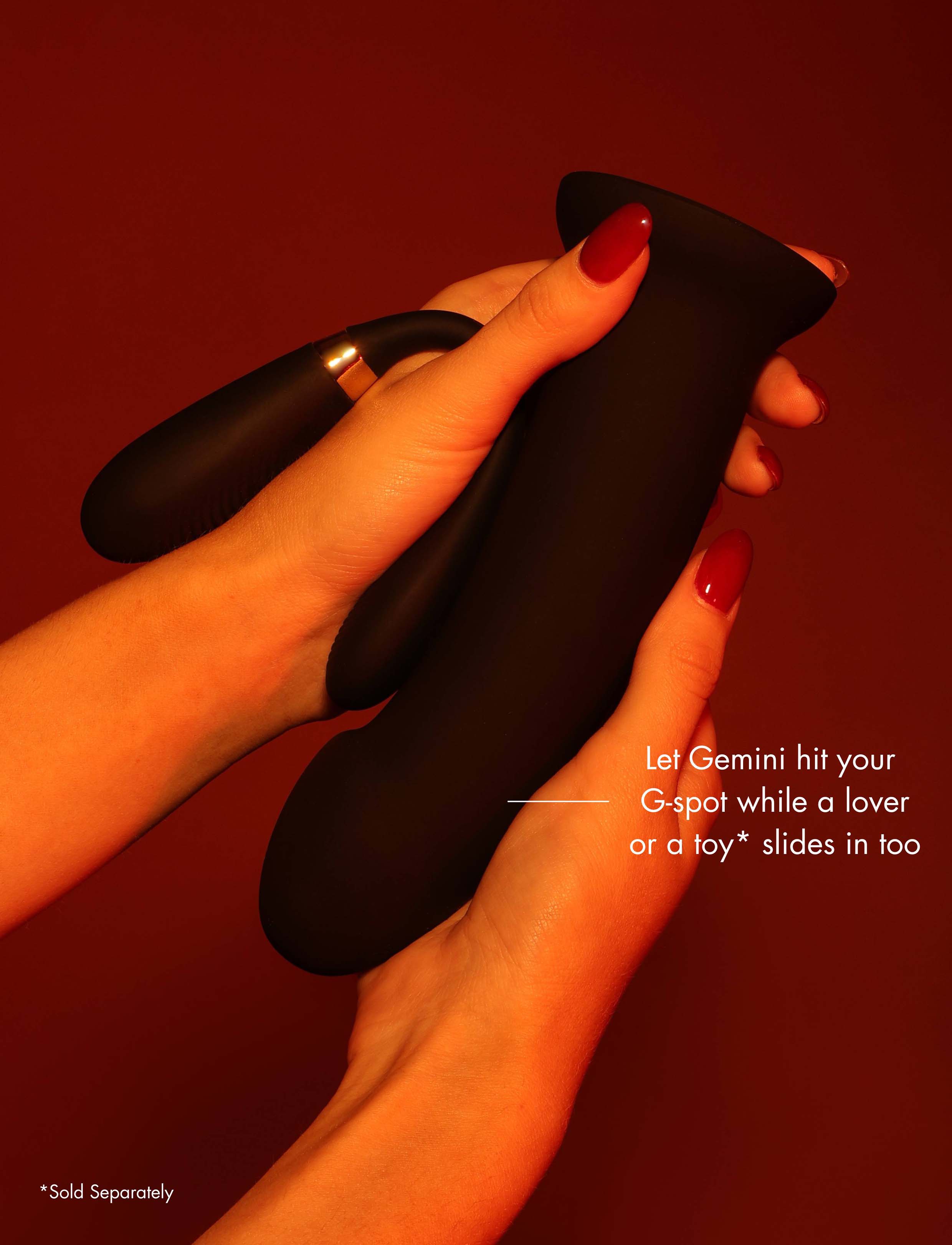 Gemini Black Couples Vibrator with Remote Control by Honey Birdette