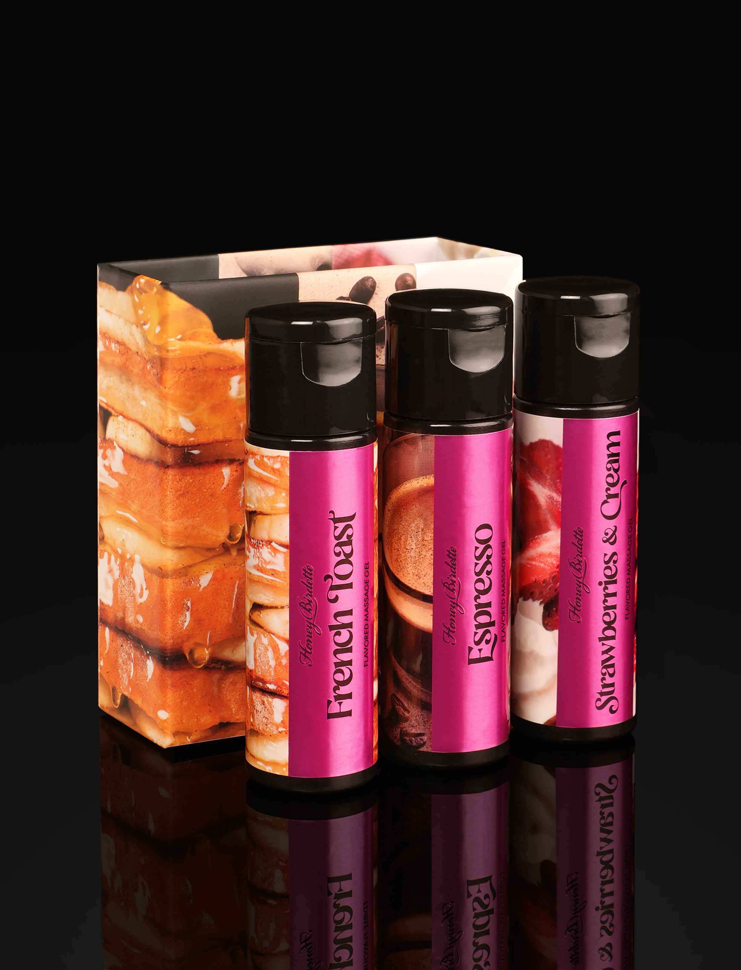 Breakfast In Bed Mini Massage Gel Kit with Three Flavours