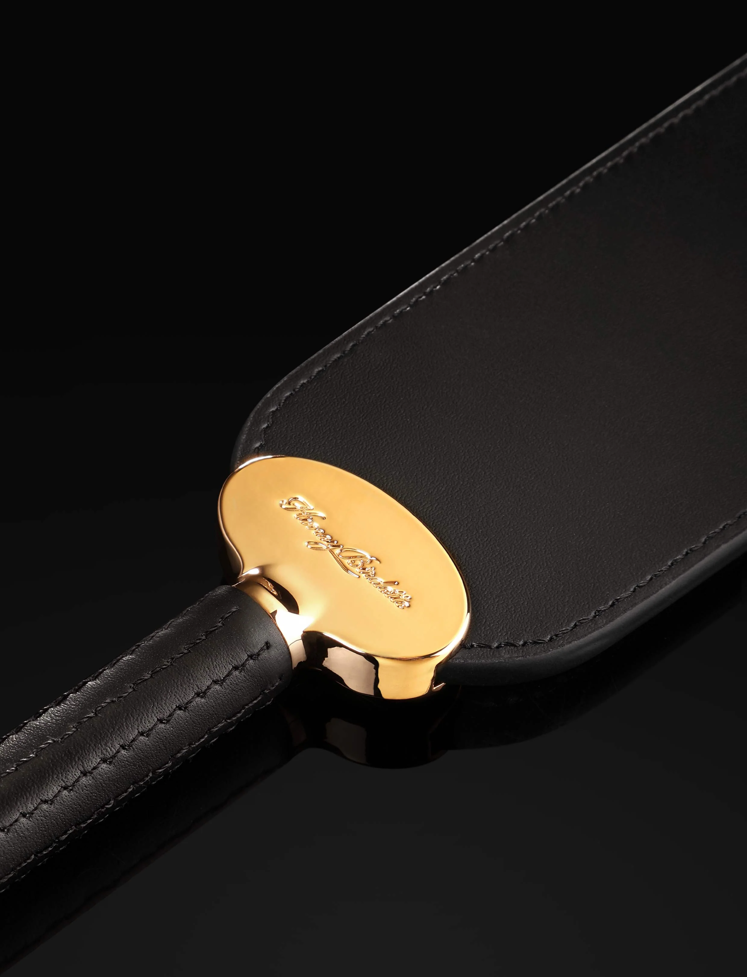 Signature Series Leather Spanking Paddle with Weighted Handle