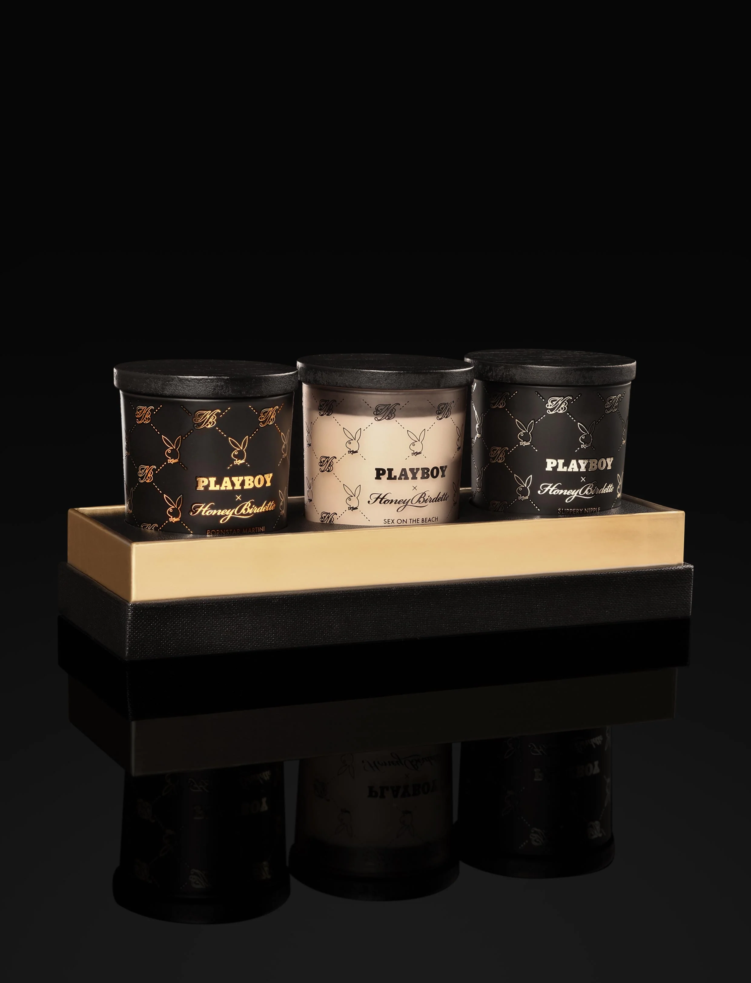 Playboy x Honey Birdette Triple Tease Mini Massage Candles Set