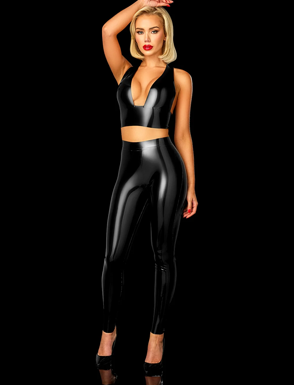 Latex 2.0 Black Leggings in Heavy GSM Latex