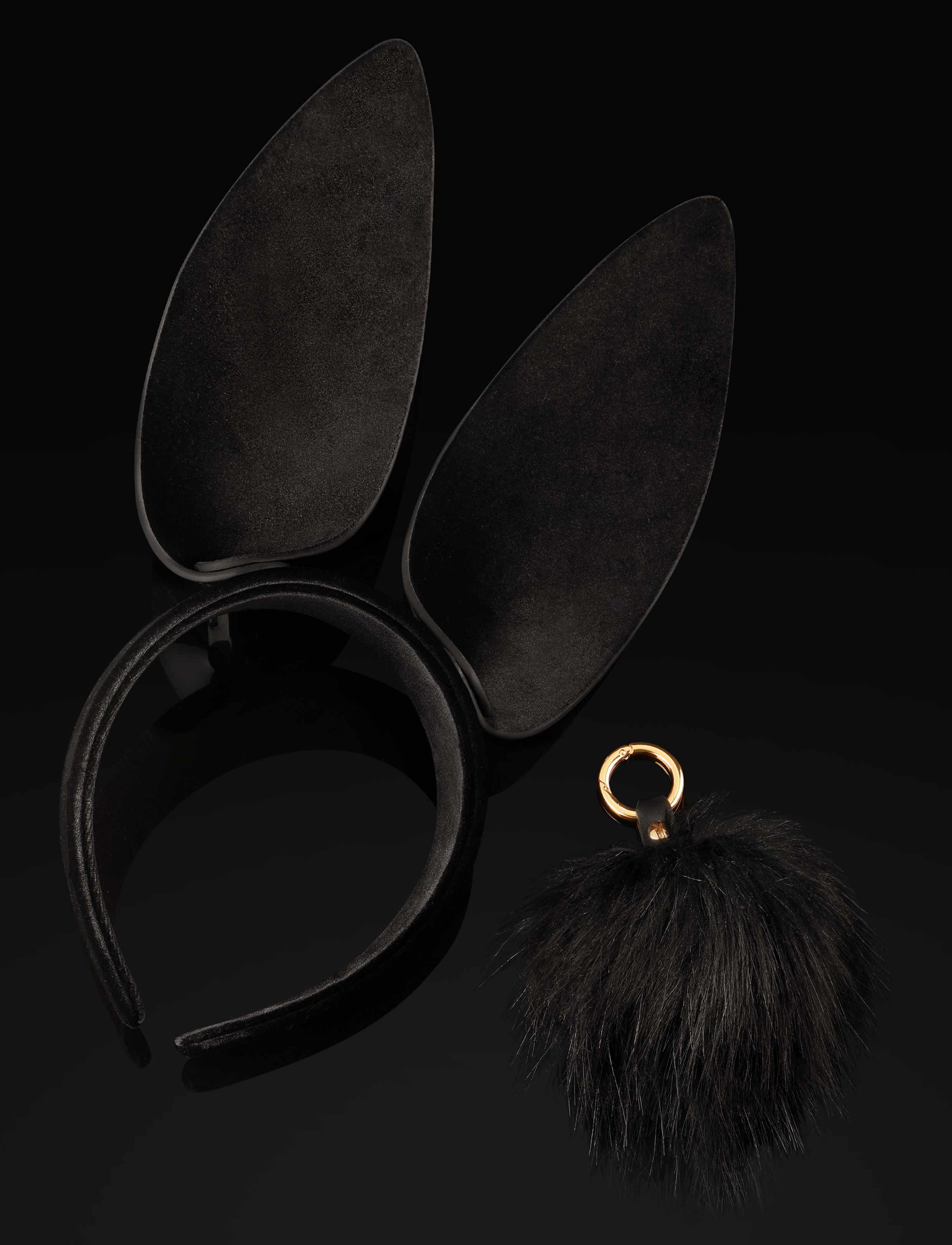 Playboy x Honey Birdette Black Velvet Bunny Ears & Tail Set
