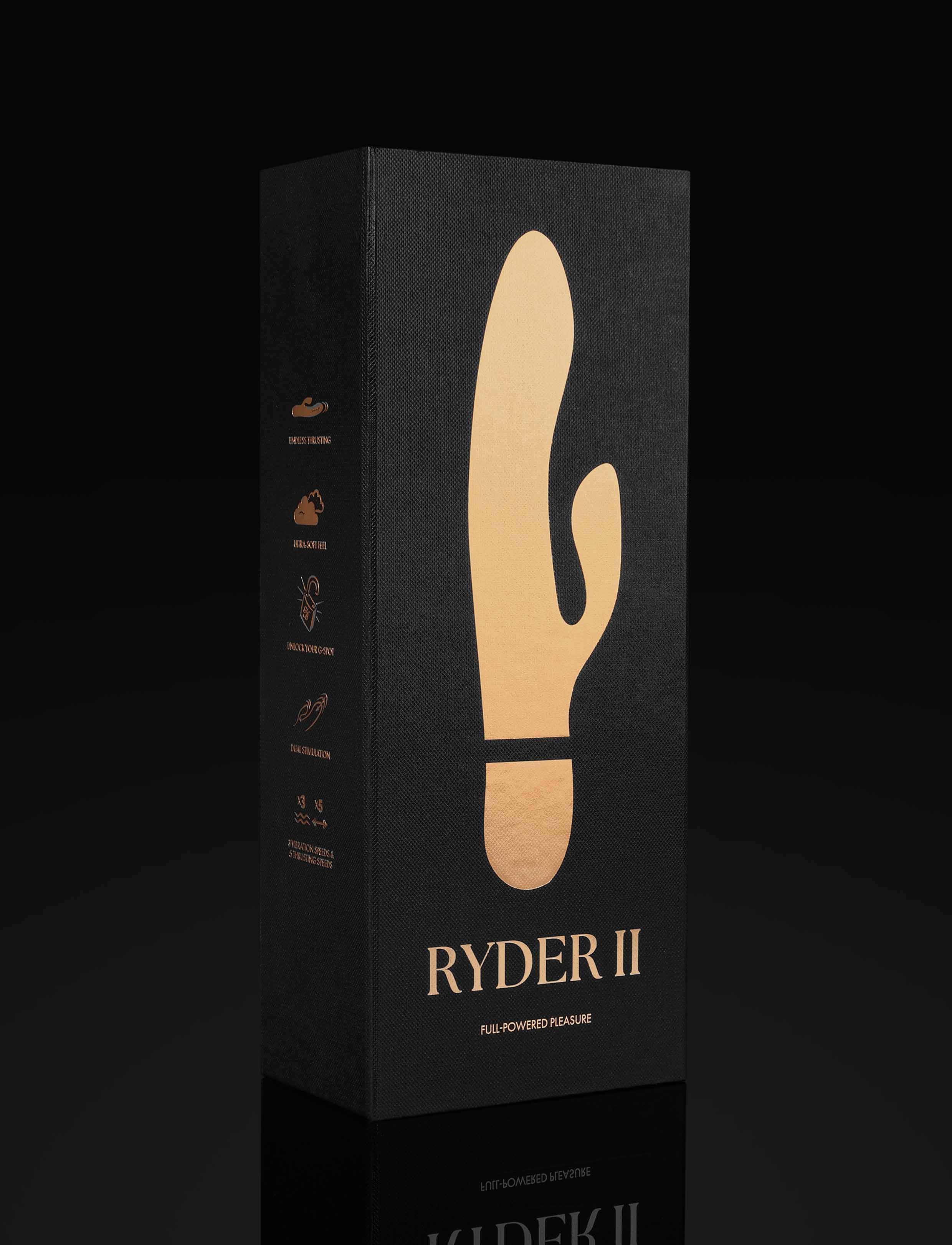 Ryder II 黑色推进式兔形振动器（全新外部挑逗器）