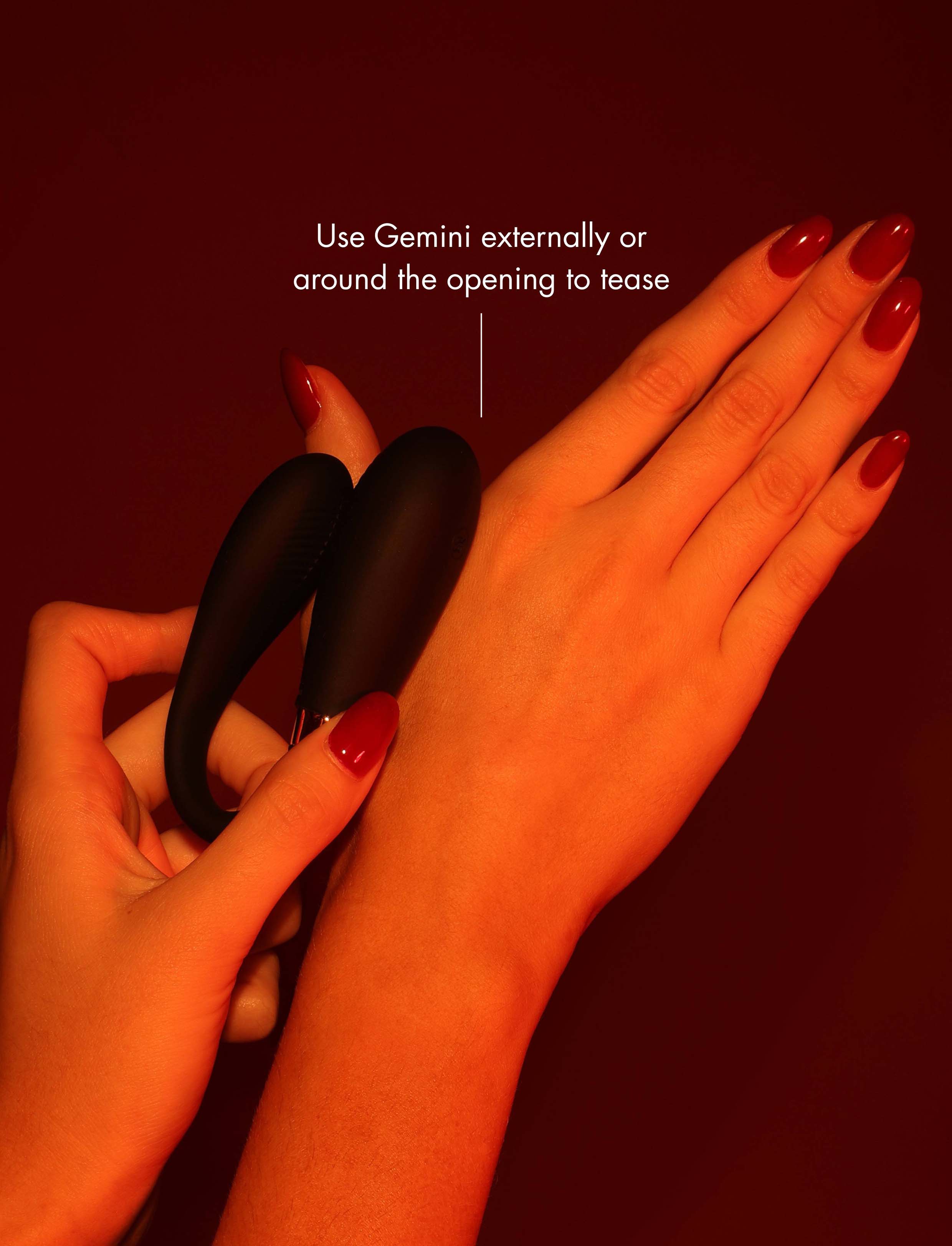Gemini Black Couples Vibrator with Remote Control by Honey Birdette