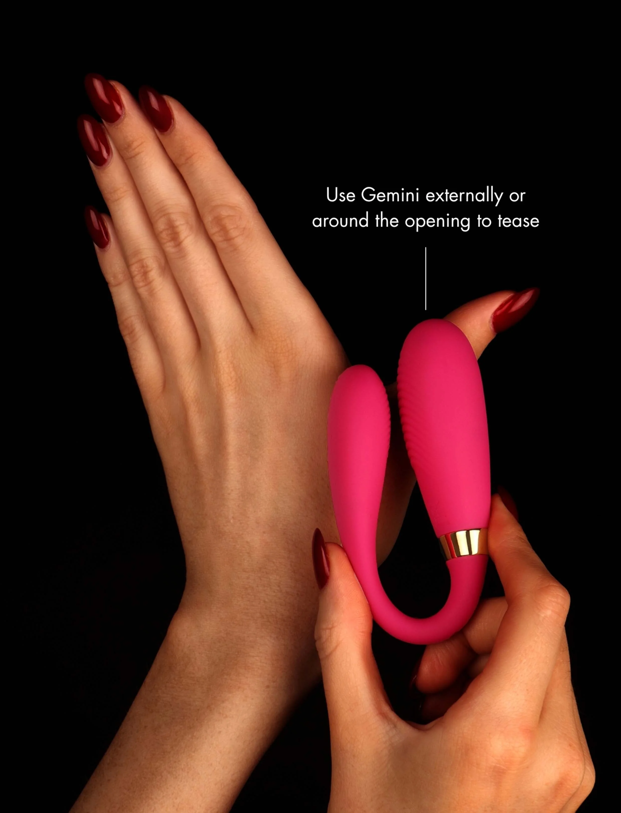 Gemini Hot Pink Remote Control Couples Vibrator by Honey Birdette