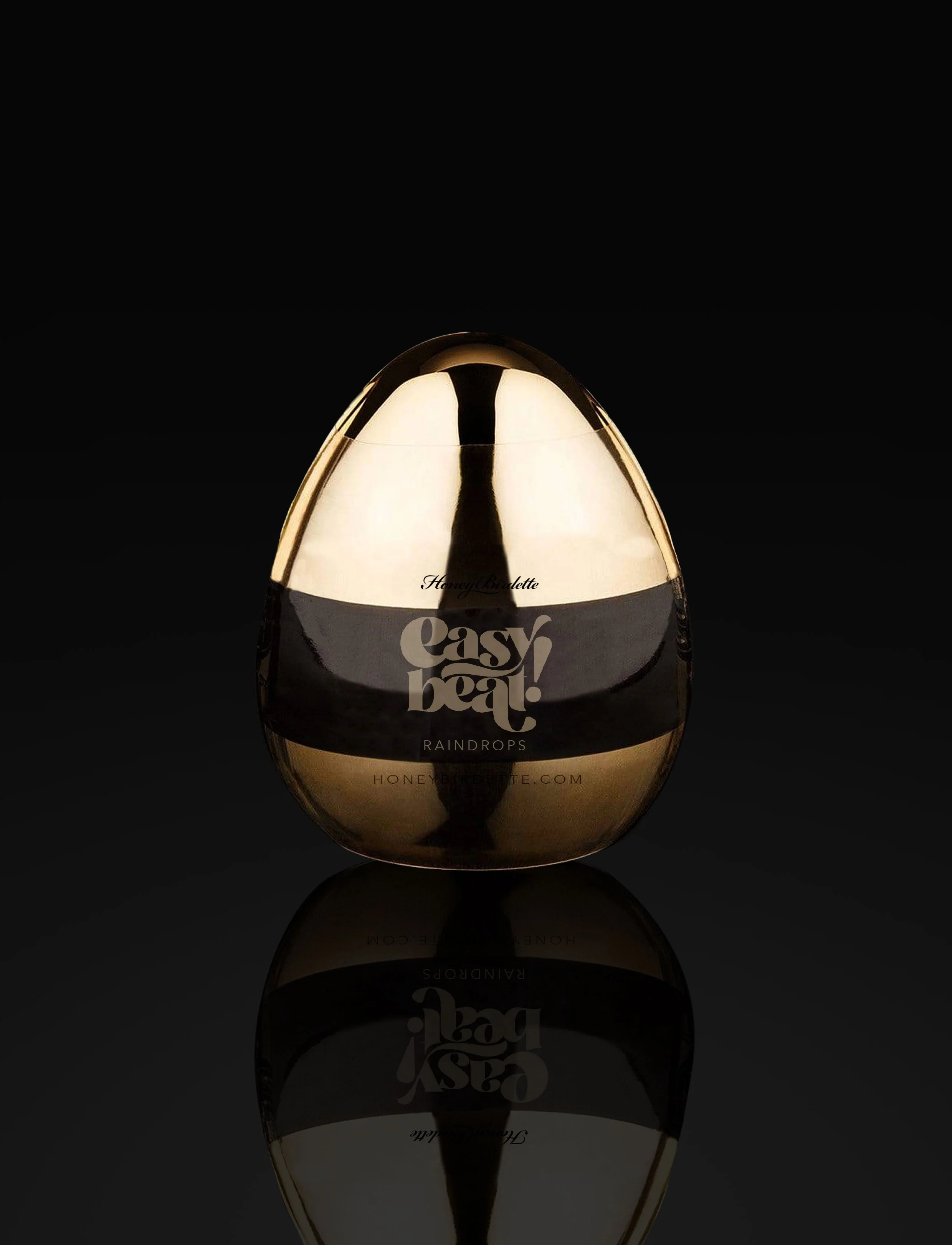 Raindrops Easy Beat Gold Egg Silicone Sleeve with Lubricant